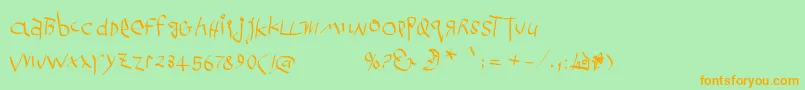 Cucumbers Font – Orange Fonts on Green Background
