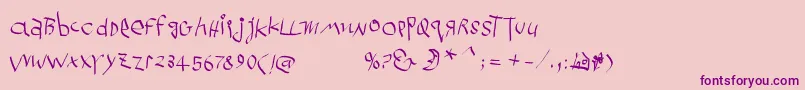 Cucumbers Font – Purple Fonts on Pink Background