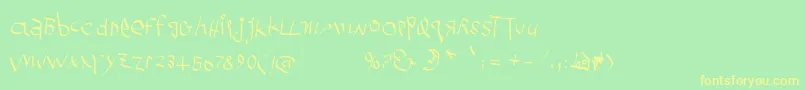 Cucumbers Font – Yellow Fonts on Green Background