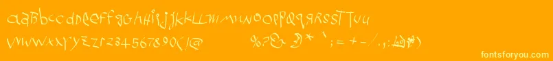 Cucumbers Font – Yellow Fonts on Orange Background