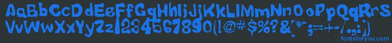 LittleTubbyJesus Font – Blue Fonts on Black Background