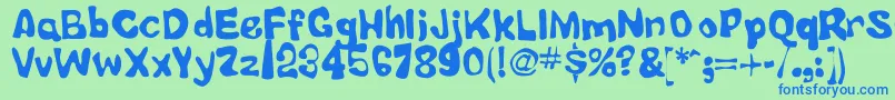 LittleTubbyJesus Font – Blue Fonts on Green Background