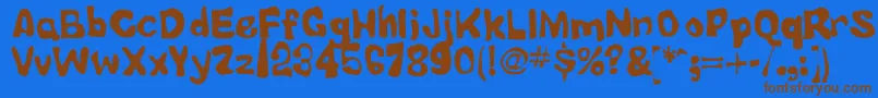 LittleTubbyJesus Font – Brown Fonts on Blue Background