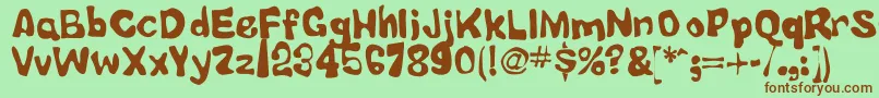 LittleTubbyJesus Font – Brown Fonts on Green Background