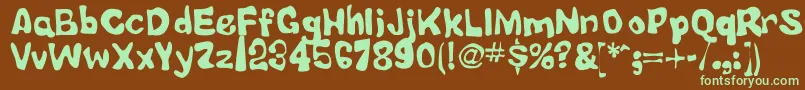 LittleTubbyJesus Font – Green Fonts on Brown Background