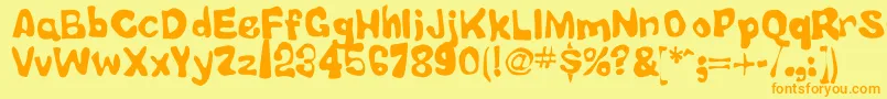 LittleTubbyJesus Font – Orange Fonts on Yellow Background