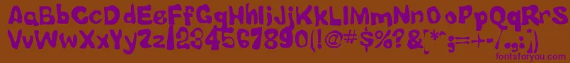 LittleTubbyJesus Font – Purple Fonts on Brown Background