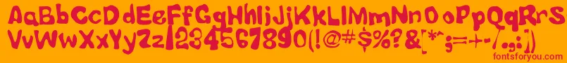 LittleTubbyJesus Font – Red Fonts on Orange Background