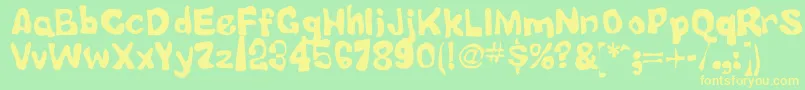 LittleTubbyJesus Font – Yellow Fonts on Green Background