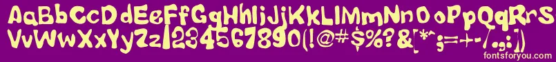 LittleTubbyJesus Font – Yellow Fonts on Purple Background