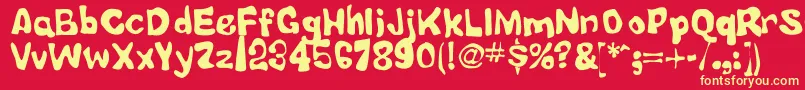LittleTubbyJesus Font – Yellow Fonts on Red Background