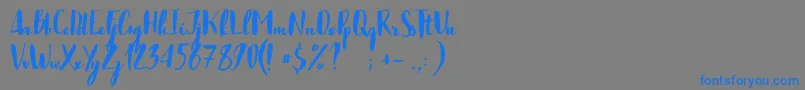 フォントJustBelieve – 灰色の背景に青い文字