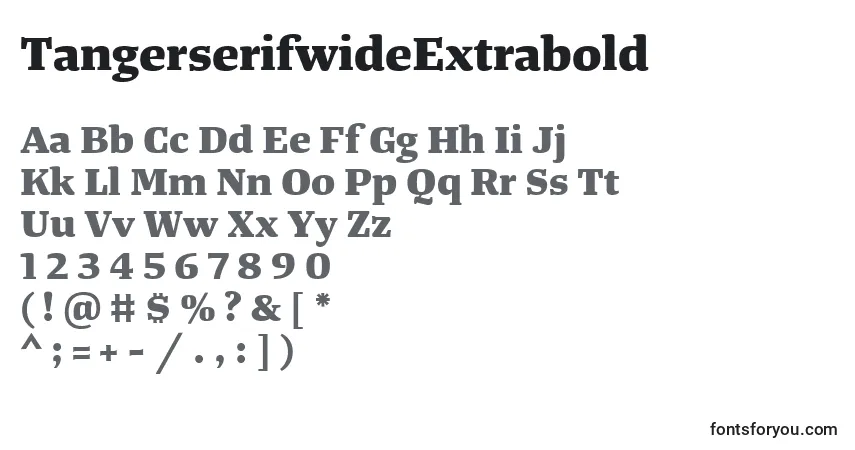 TangerserifwideExtraboldフォント–アルファベット、数字、特殊文字