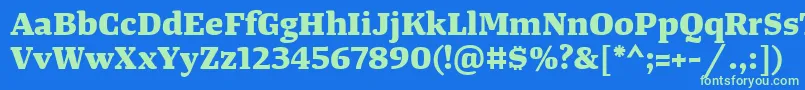 TangerserifwideExtrabold Font – Green Fonts on Blue Background