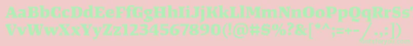 TangerserifwideExtrabold Font – Green Fonts on Pink Background