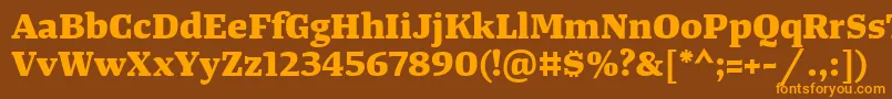 TangerserifwideExtrabold Font – Orange Fonts on Brown Background