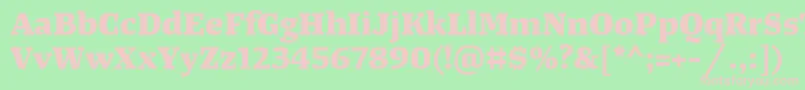 TangerserifwideExtrabold Font – Pink Fonts on Green Background