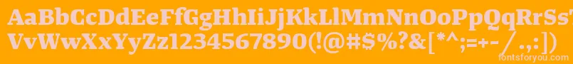 fuente TangerserifwideExtrabold – Fuentes Rosadas Sobre Fondo Naranja