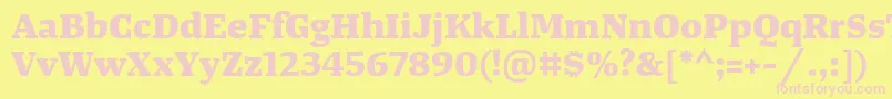 TangerserifwideExtrabold Font – Pink Fonts on Yellow Background