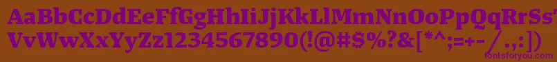 TangerserifwideExtrabold Font – Purple Fonts on Brown Background