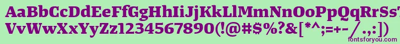 TangerserifwideExtrabold Font – Purple Fonts on Green Background