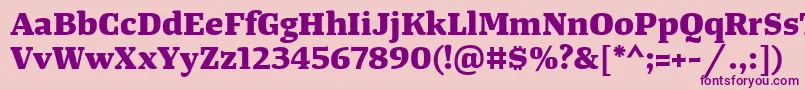 TangerserifwideExtrabold Font – Purple Fonts on Pink Background