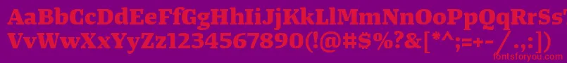 TangerserifwideExtrabold Font – Red Fonts on Purple Background