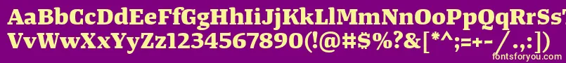 TangerserifwideExtrabold Font – Yellow Fonts on Purple Background