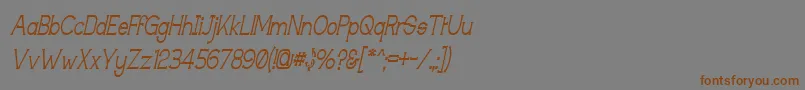 フォントTechinig – 茶色の文字が灰色の背景にあります。