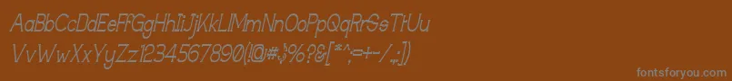 フォントTechinig – 茶色の背景に灰色の文字