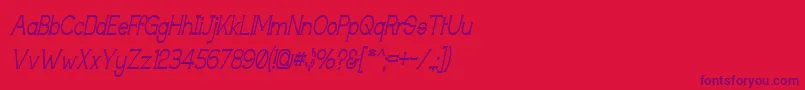 Techinig Font – Purple Fonts on Red Background