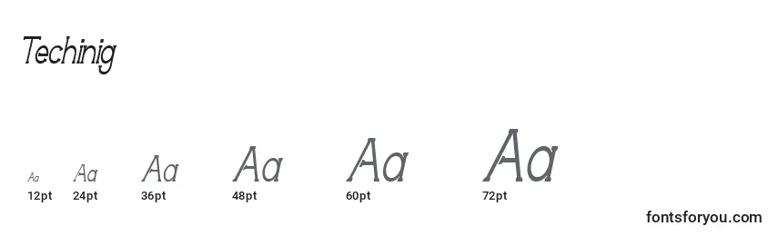 Techinig Font Sizes