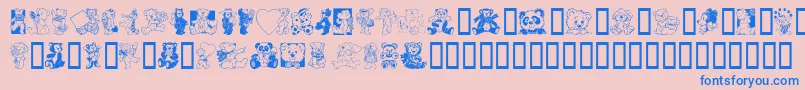 フォントTeddyberV1.2 – ピンクの背景に青い文字