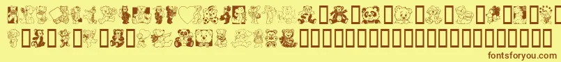 Шрифт TeddyberV1.2 – коричневые шрифты на жёлтом фоне