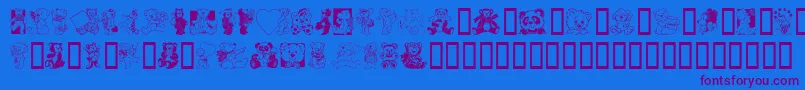 TeddyberV1.2 Font – Purple Fonts on Blue Background