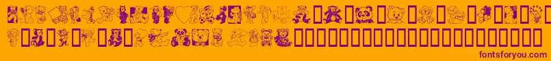 Шрифт TeddyberV1.2 – фиолетовые шрифты на оранжевом фоне