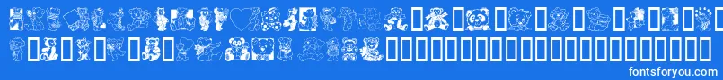 Fonte TeddyberV1.2 – fontes brancas em um fundo azul