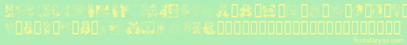 TeddyberV1.2 Font – Yellow Fonts on Green Background