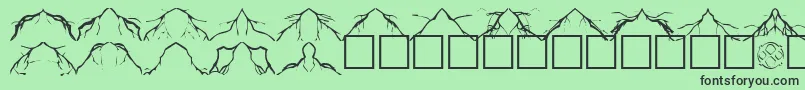 フォントLightning – 緑の背景に黒い文字