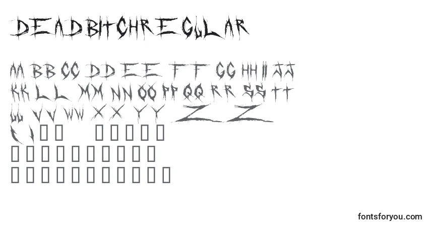 A fonte DeadbitchRegular (84267) – alfabeto, números, caracteres especiais