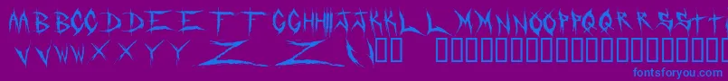 DeadbitchRegular Font – Blue Fonts on Purple Background