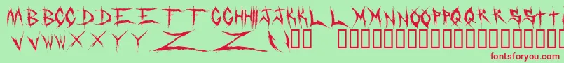 DeadbitchRegular Font – Red Fonts on Green Background