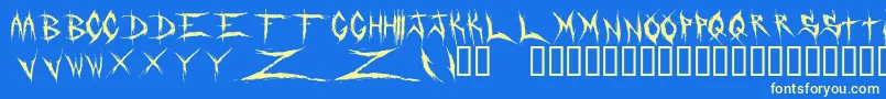 DeadbitchRegular Font – Yellow Fonts on Blue Background