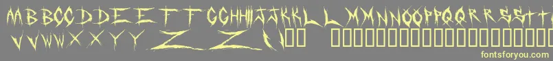 DeadbitchRegular Font – Yellow Fonts on Gray Background