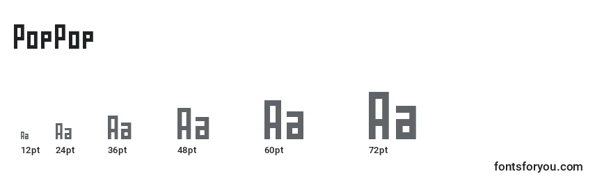 PopPop Font Sizes