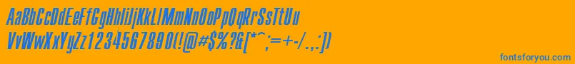 Compact.KzItalic Font – Blue Fonts on Orange Background