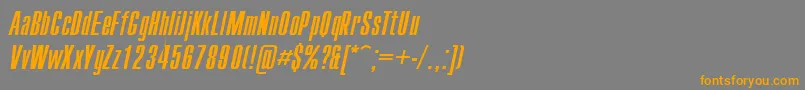 Compact.KzItalic Font – Orange Fonts on Gray Background
