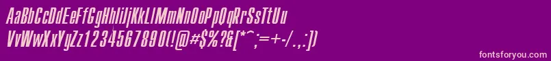 Compact.KzItalic Font – Pink Fonts on Purple Background