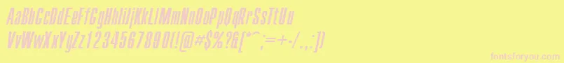 Compact.KzItalic Font – Pink Fonts on Yellow Background
