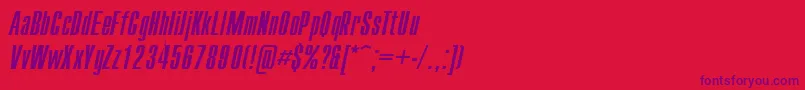 Compact.KzItalic Font – Purple Fonts on Red Background